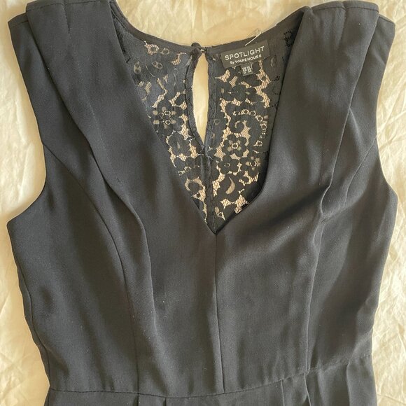 Classic Black Sleeveless Dress with Lace Detail – Size S - Picture 2 of 3